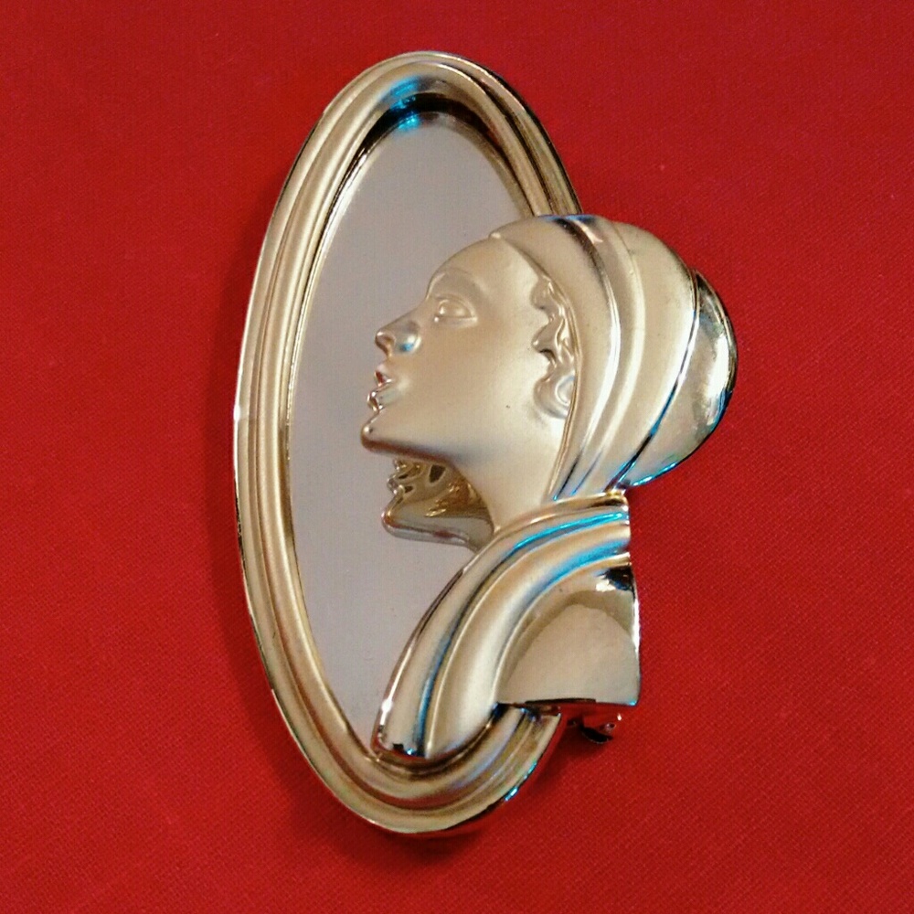 Vintage Mirrored Flapoer brooch